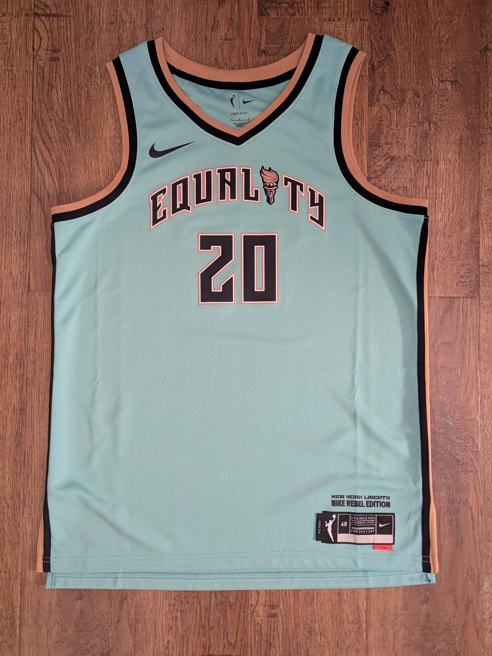 Nike New York Liberty Sabrina Ionescu #20 WNBA Dri-FIT Rebel Jersey L Blue
